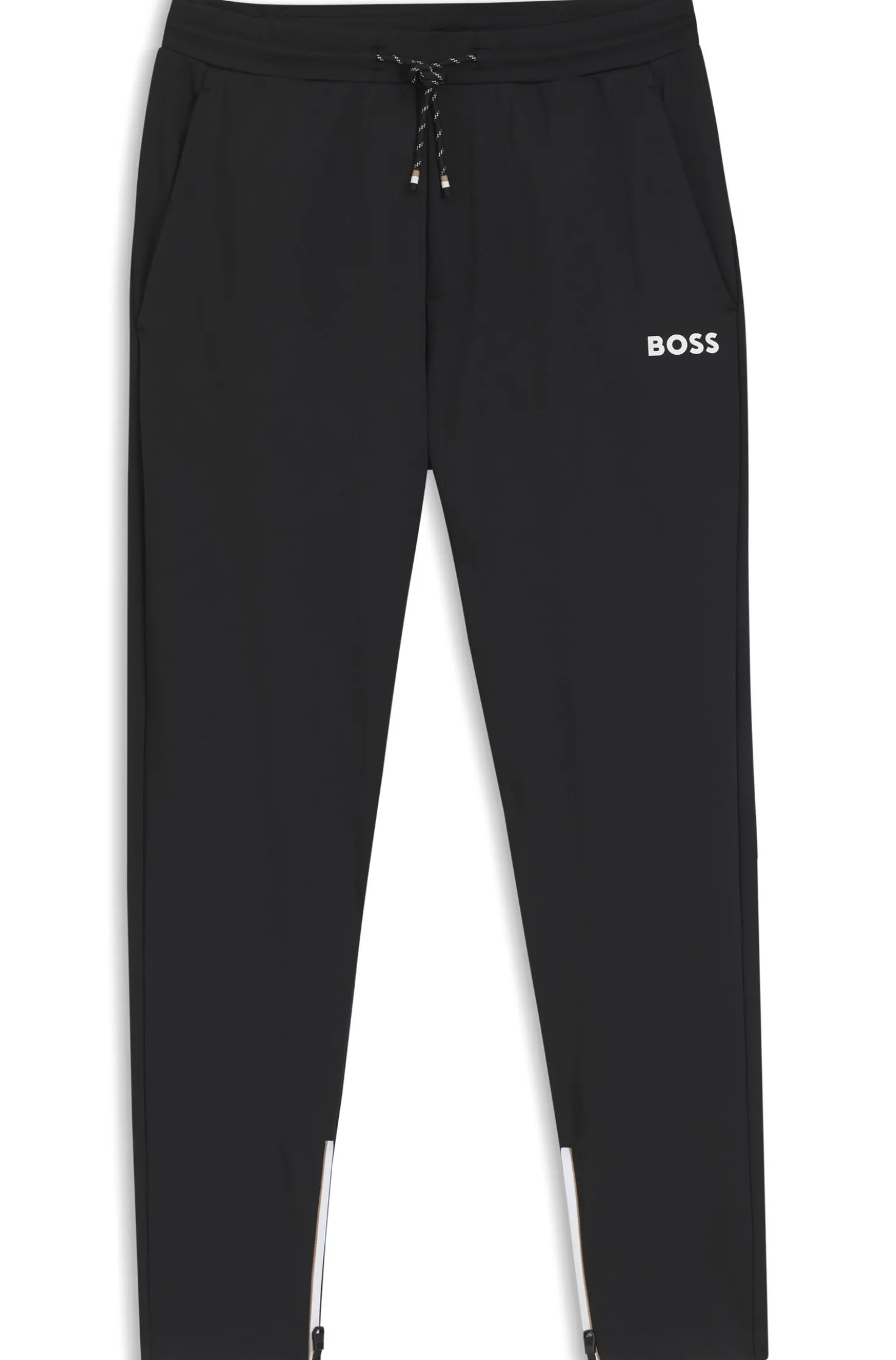 Active Jogginghose aus Stretch-Gabardine mit Reißverschlüssen an den Säumen