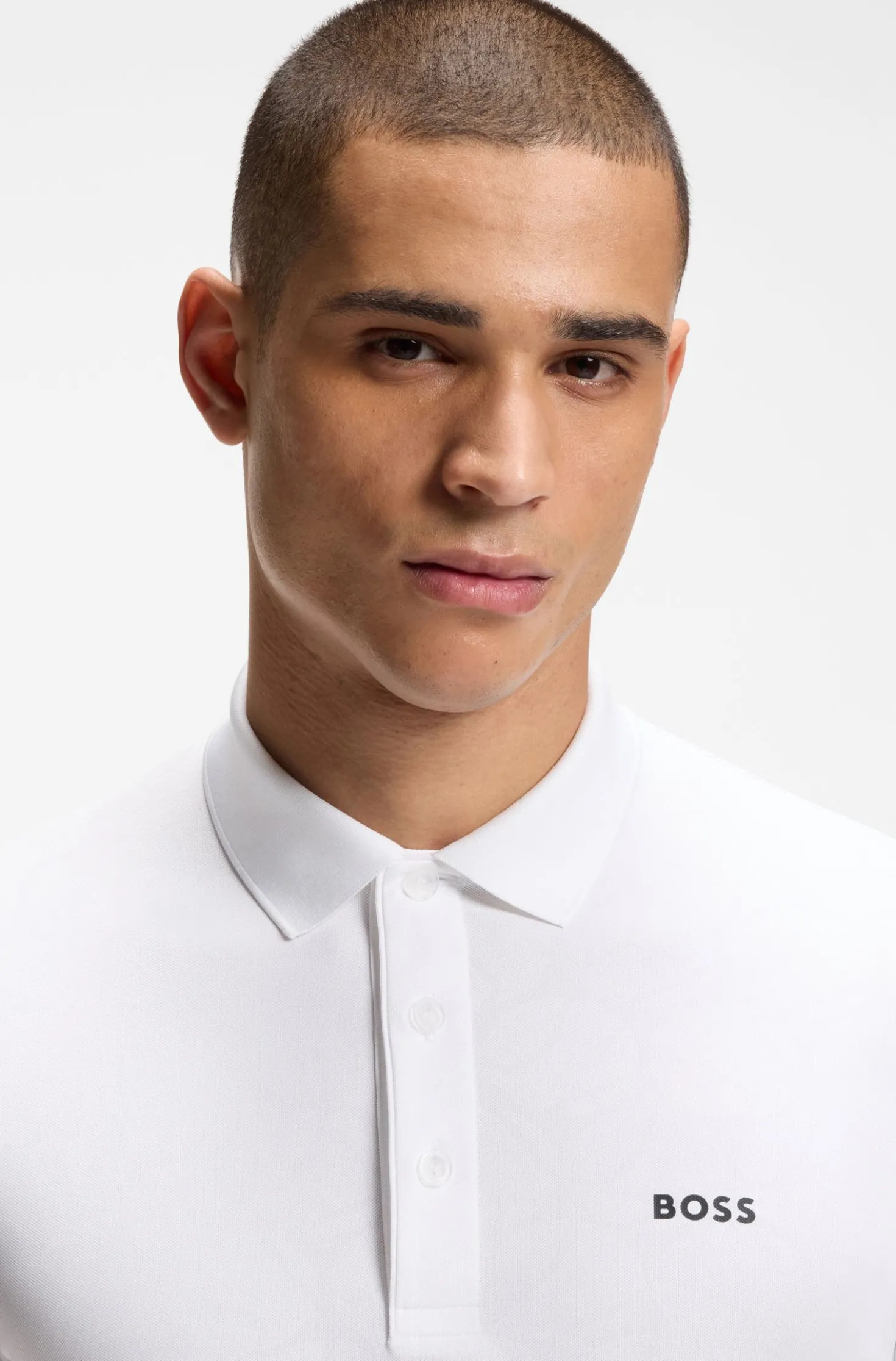 Active Slim-Fit Poloshirt mit geprägtem Tennisball-Muster