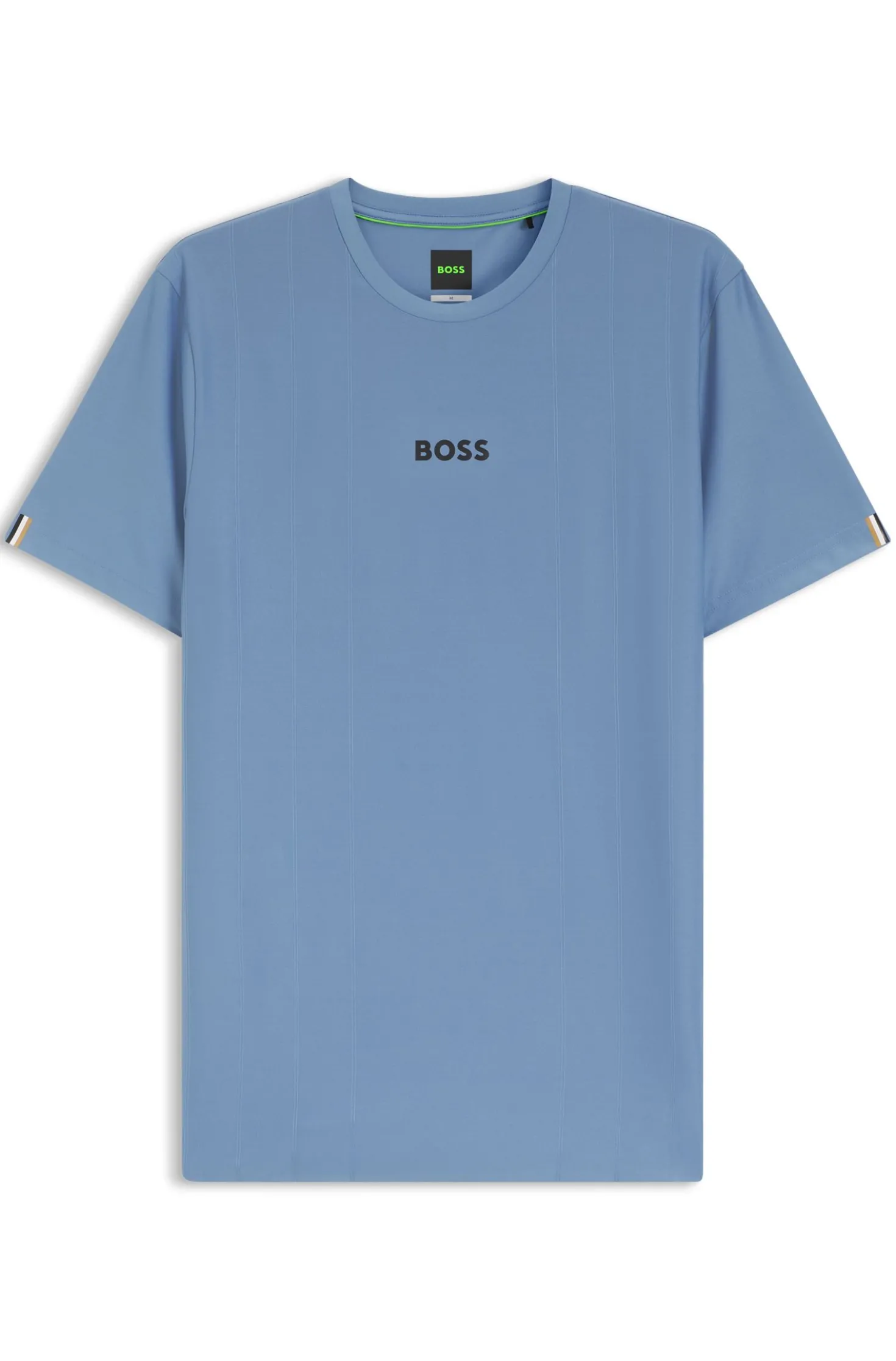 Active Slim-Fit T-Shirt mit Jacquard-Streifen und Logo-Print