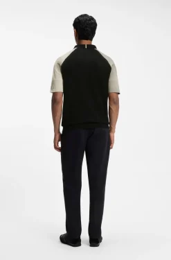 Active Strick-Poloshirt mit Colour-Blocking