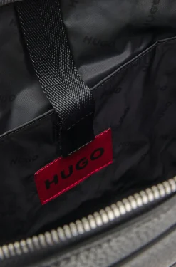 Aktentasche aus Kunstleder mit Logo-Schriftzug und abnehmbarem Riemen