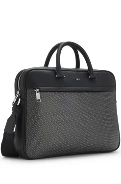 Aktentasche mit Monogramm-Print