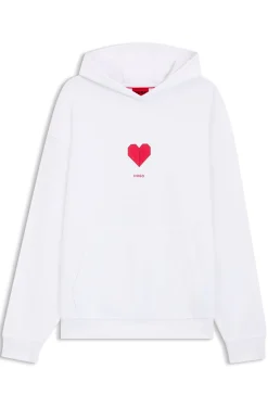 All-gender Hoodie aus Baumwoll-Terry mit Origami-Herz-Artwork