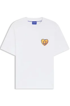 All-gender T-Shirt aus Baumwoll-Jersey mit Herz-Logo