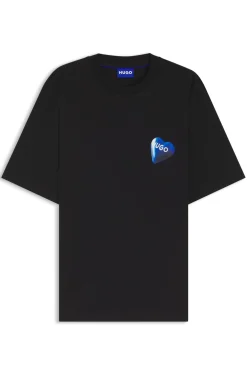 All-gender T-Shirt aus Baumwoll-Jersey mit Herz-Logo