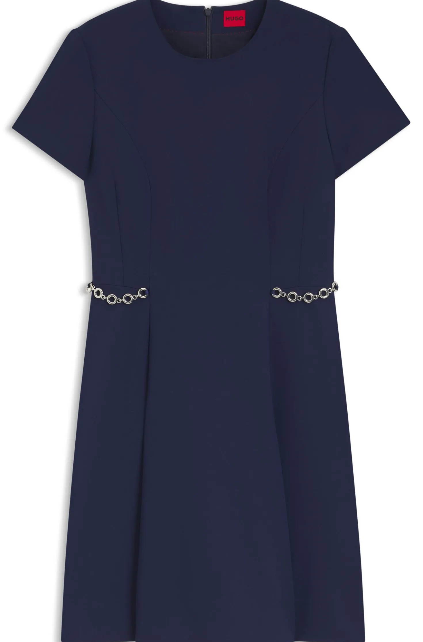 Ausgestelltes Kleid mit Ketten-Details