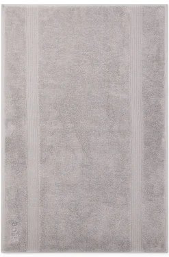 Badematte aus Baumwolle in Silber mit Logo-Stickerei