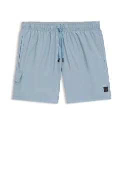 Badeshorts mit Cargo-Tasche und Logo-Aufnäher