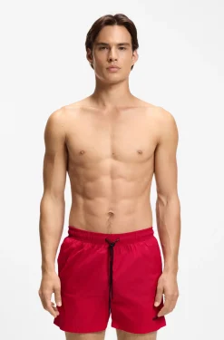 Badeshorts mit kontrastierendem Logo-Print
