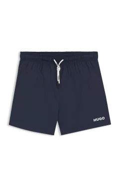 Badeshorts mit kontrastierendem Logo-Print