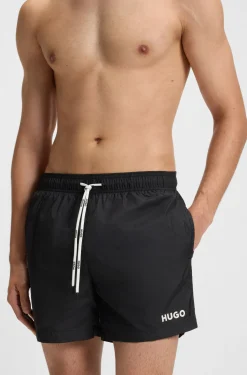 Badeshorts mit kontrastierendem Logo-Print
