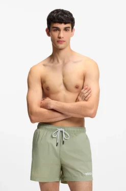 Badeshorts mit kontrastierendem Logo-Print