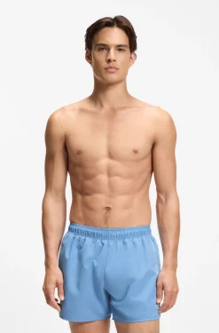 Badeshorts mit mehreren Logos