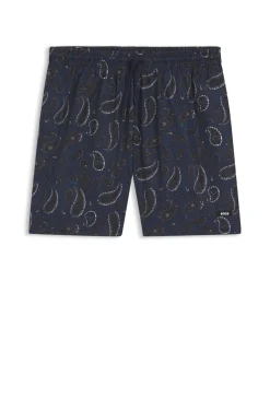 Badeshorts mit Paisley-Print und Gummi-Logo