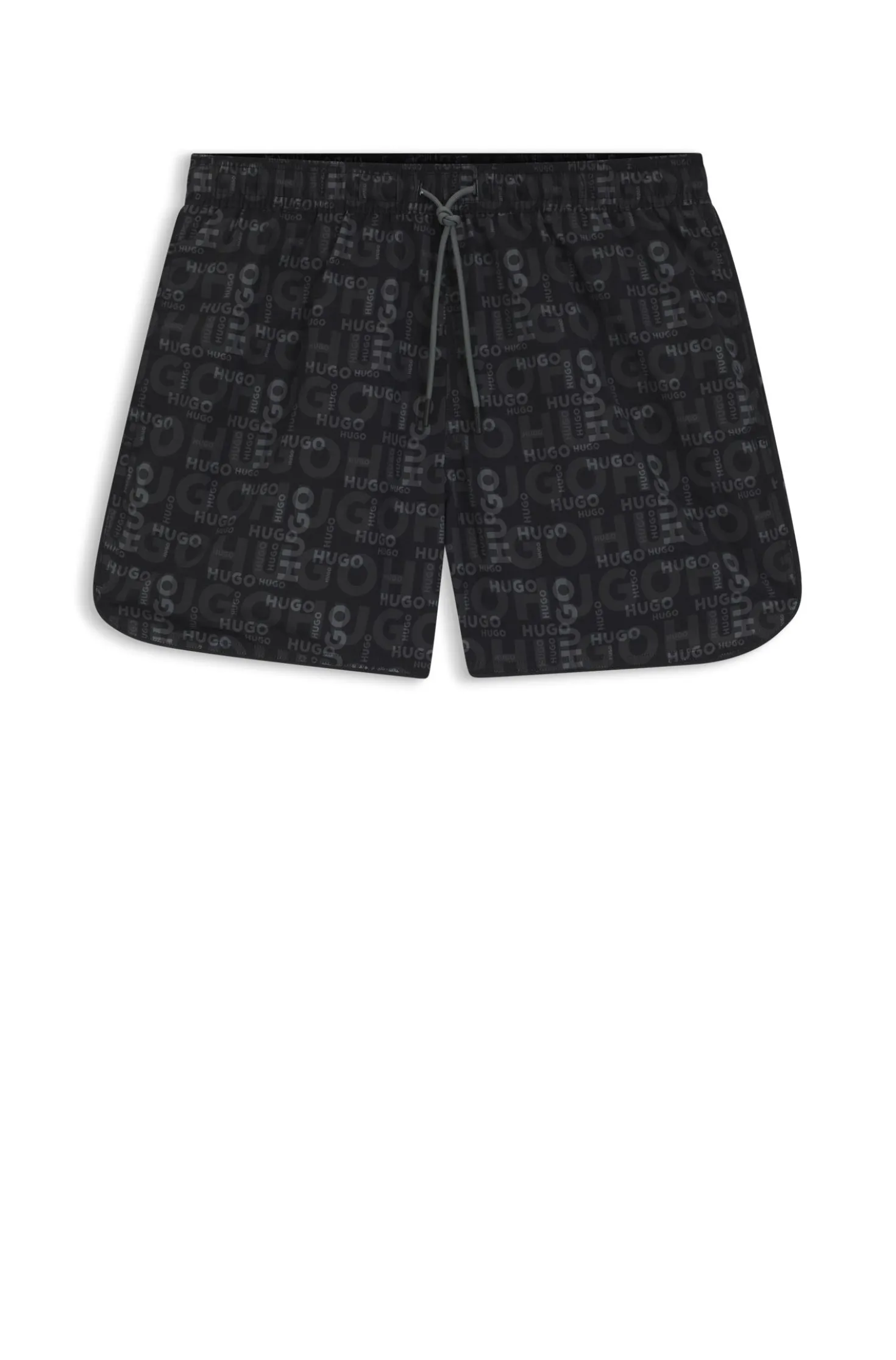 Badeshorts mit saisonalem Print und abgerundetem Saum