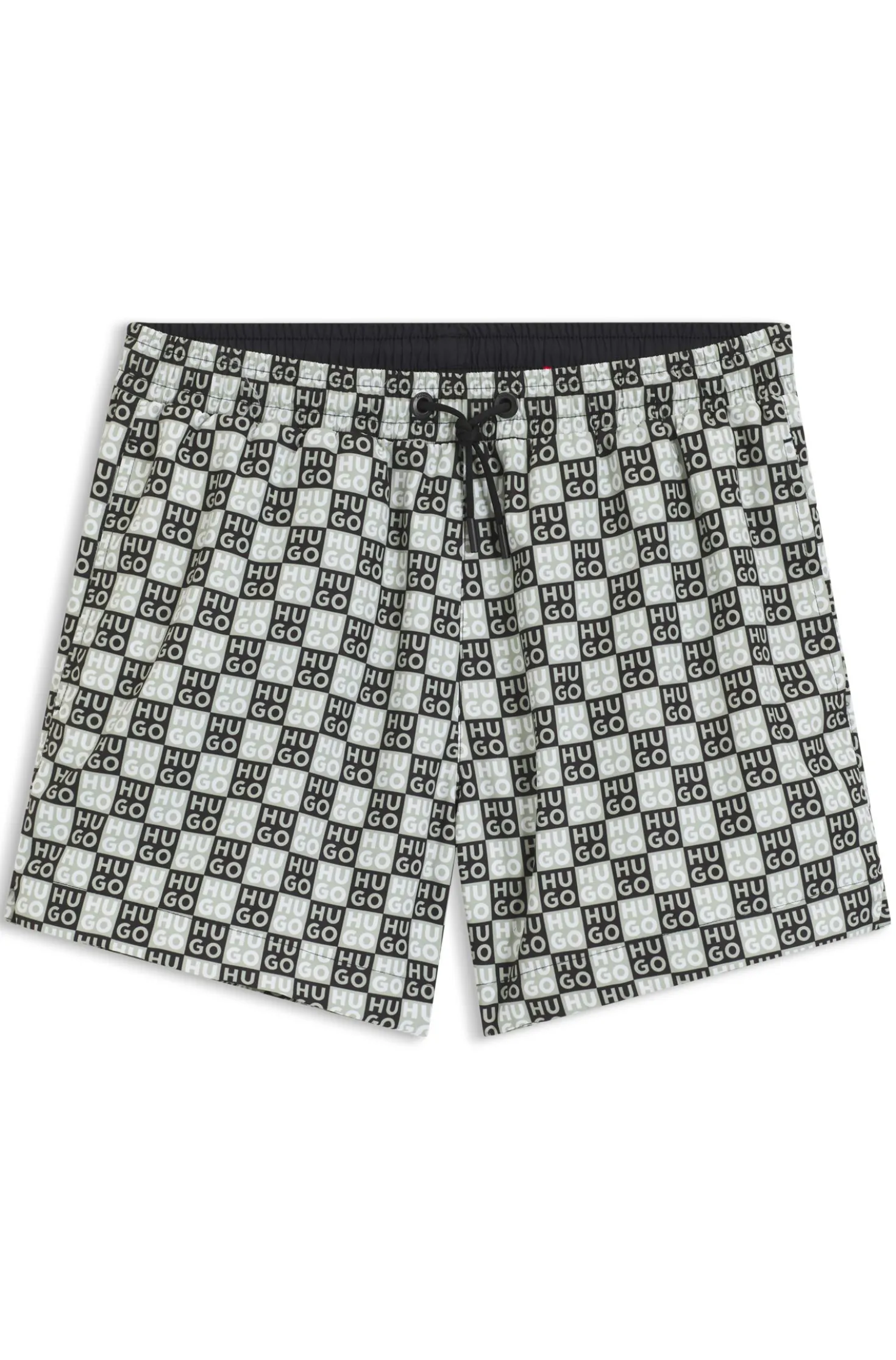Badeshorts mit Schachbrett-Logos