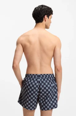 Badeshorts mit Schachbrett-Logos