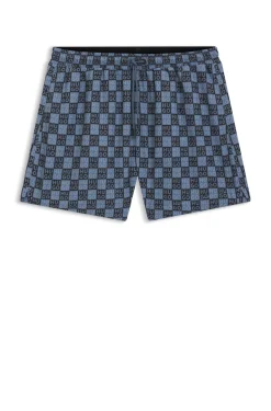 Badeshorts mit Schachbrett-Logos