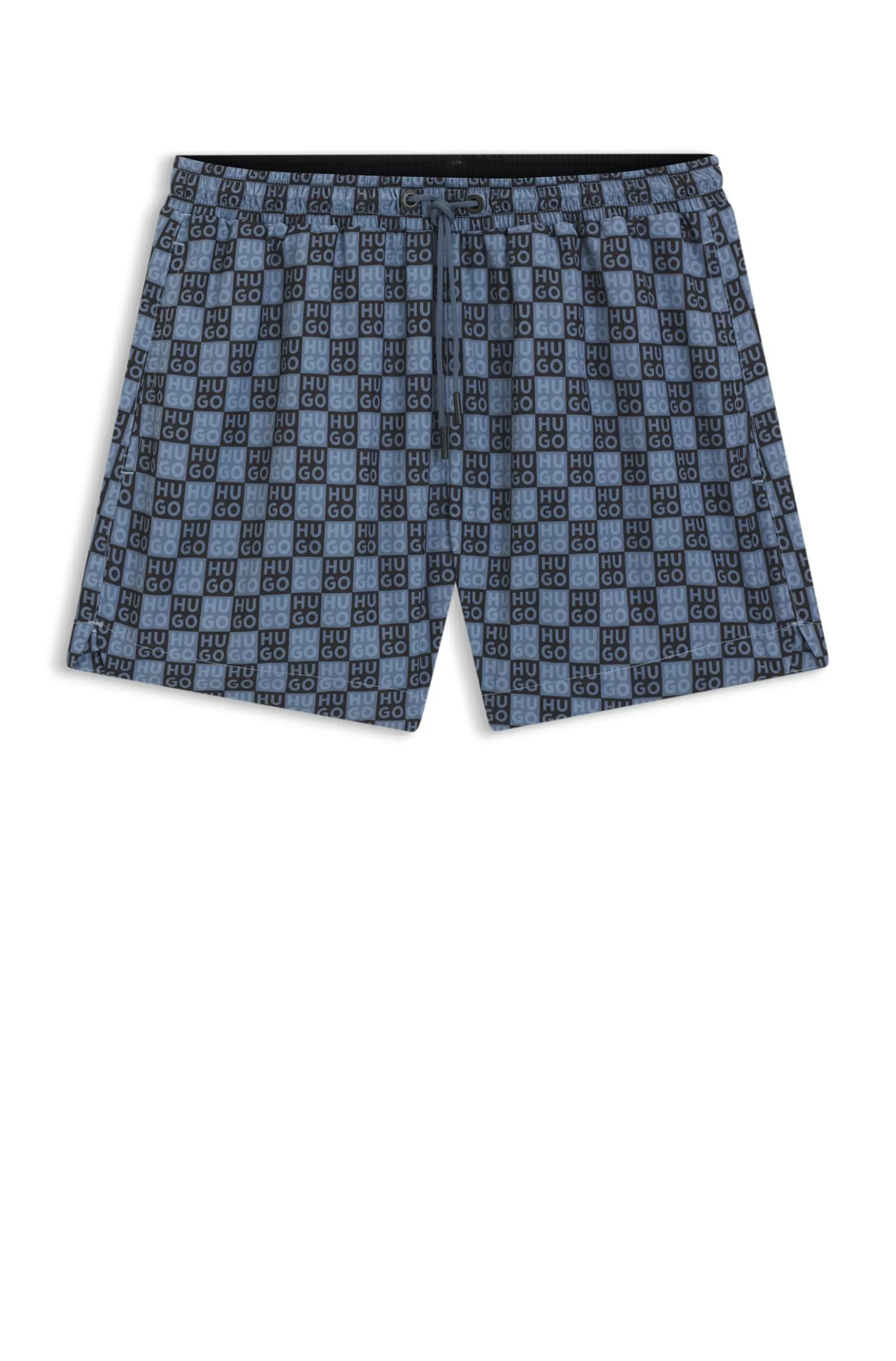 Badeshorts mit Schachbrett-Logos