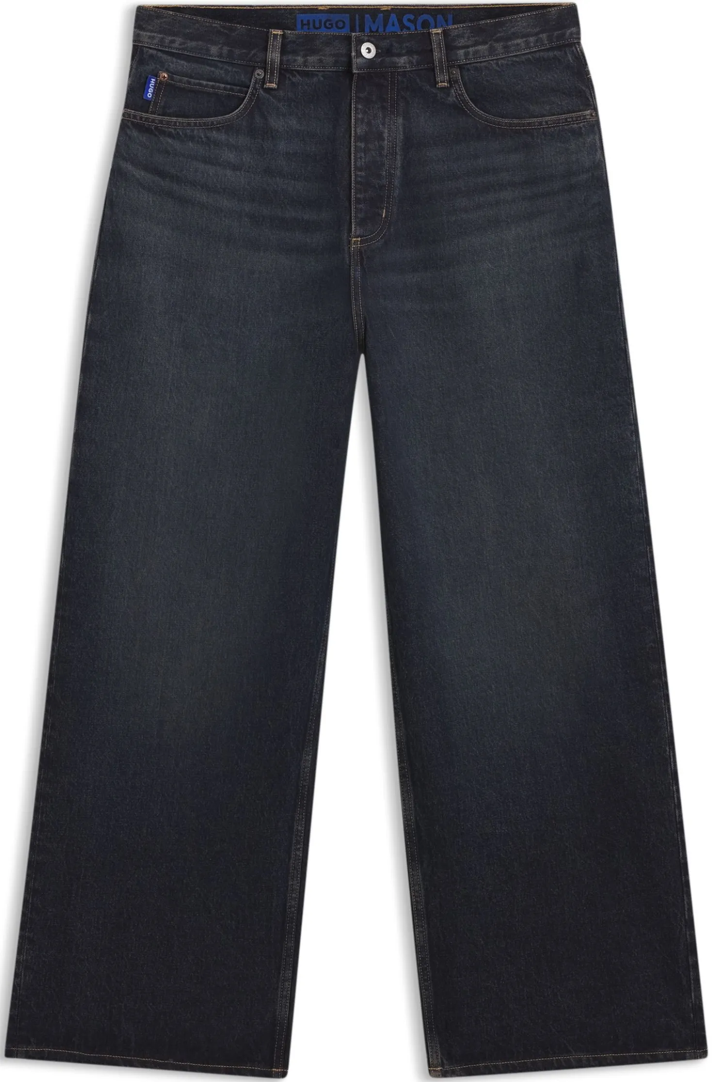 Baggy-Fit Jeans aus blauem Denim mit Vintage-Waschung