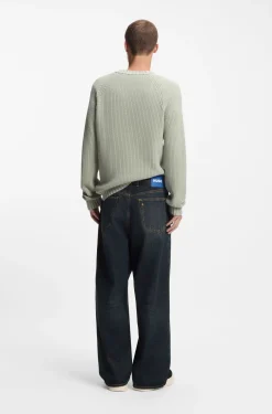 Baggy-Fit Jeans aus blauem Denim mit Vintage-Waschung