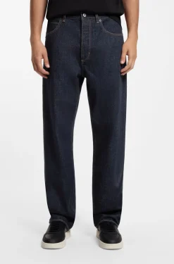 Baggy-Fit Jeans aus dunkelblauem Denim mit Rinse-Waschung