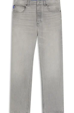 Baggy-Fit Jeans aus grauem Stone-washed-Denim
