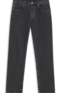 Baggy-Fit Jeans aus schwarzem Denim mit ausgebleichtem Logo
