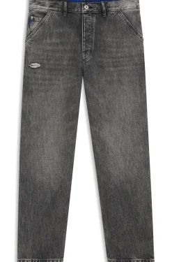 Baggy-Fit Jeans in Schwarz mit Carpenter-Details