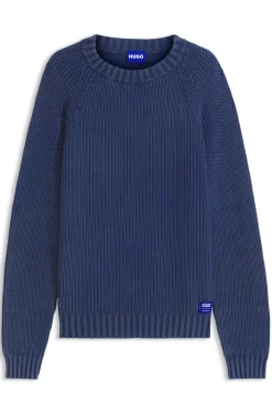Baumwollpullover mit Ripp-Struktur
