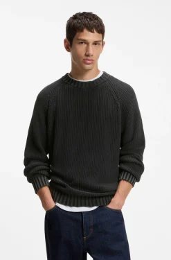 Baumwollpullover mit Ripp-Struktur