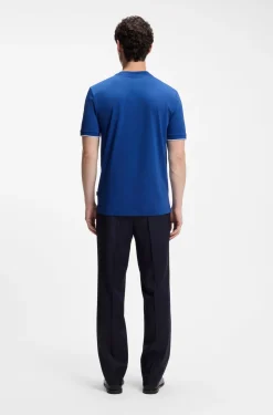Baumwoll-T-Shirt mit Kontraststreifen an den Ärmelbündchen