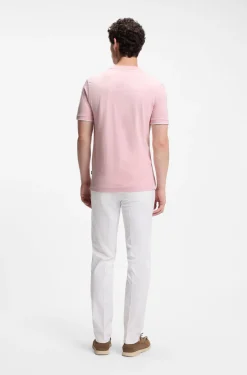 Baumwoll-T-Shirt mit Kontraststreifen an den Ärmelbündchen