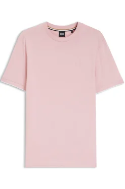 Baumwoll-T-Shirt mit Kontraststreifen an den Ärmelbündchen