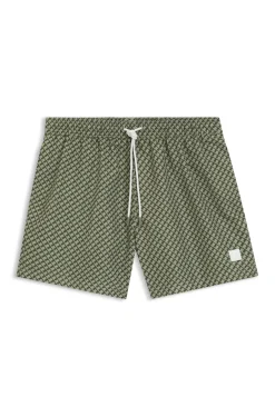 Bedruckte Badeshorts mit Logo-Badge