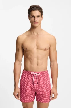 Bedruckte Badeshorts mit Logo-Badge
