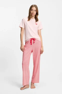 Bedruckte Pyjama-Hose aus Stretch-Modal und Baumwolle