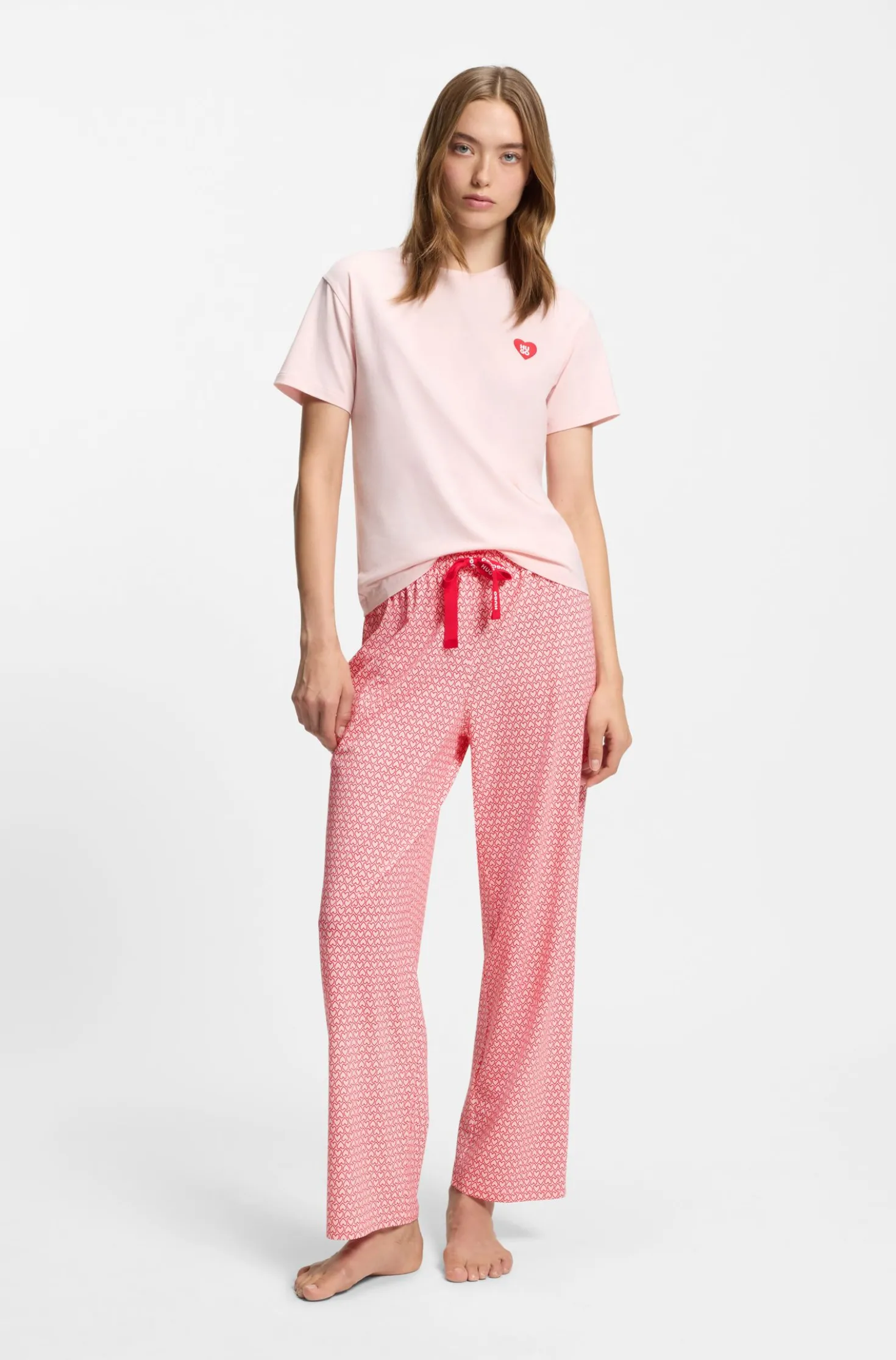 Bedruckte Pyjama-Hose aus Stretch-Modal und Baumwolle
