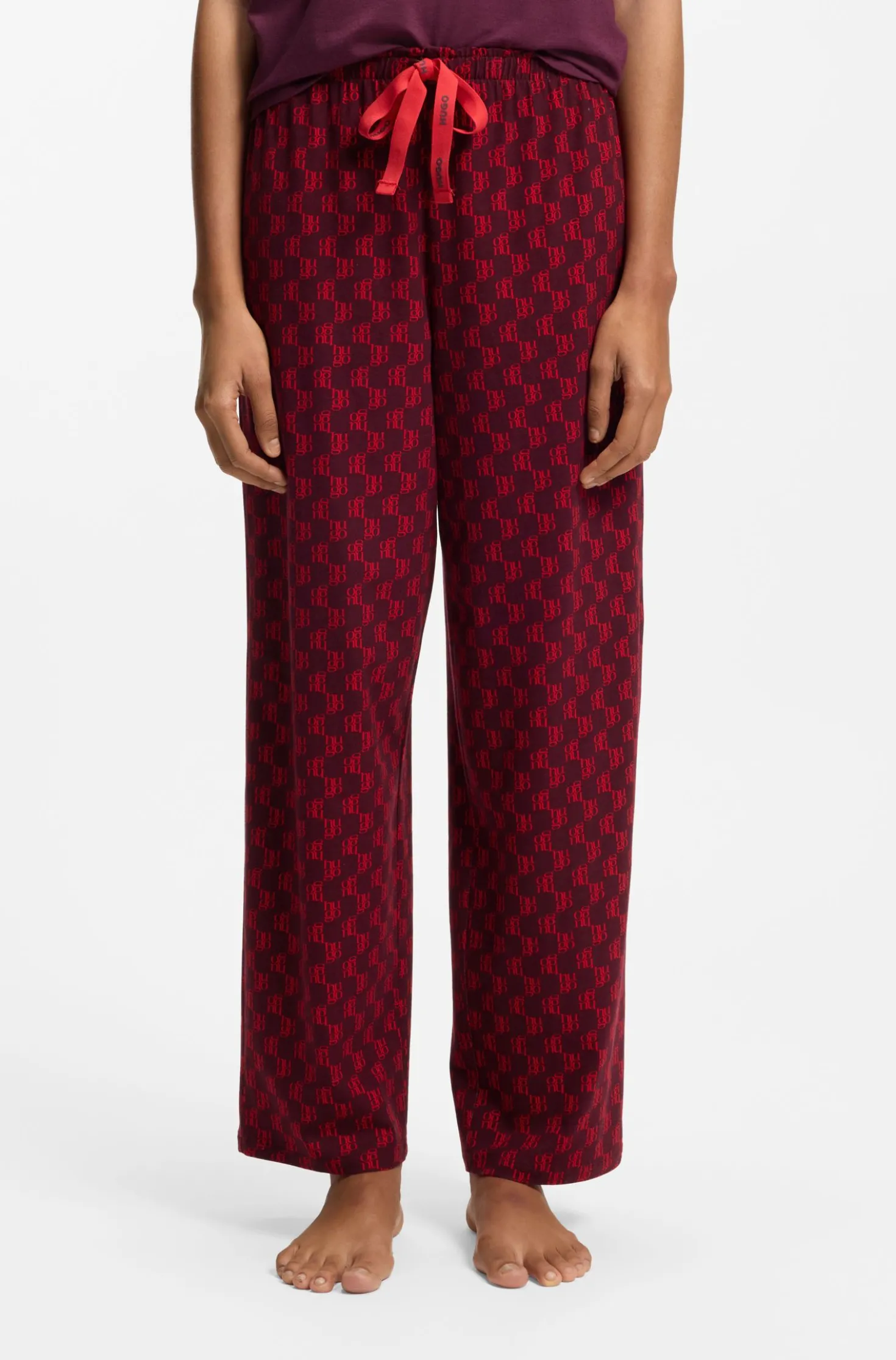 Bedruckte Pyjama-Hose aus Stretch-Modal und Baumwolle