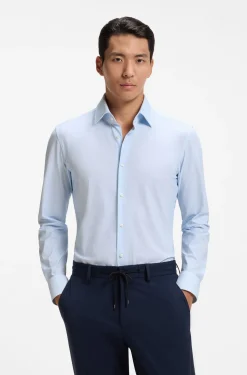 Bedrucktes Slim-Fit Hemd aus funktionalem Stretch-Jersey