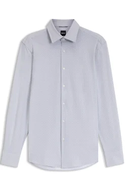 Bedrucktes Slim-Fit Hemd aus funktionalem Stretch-Jersey