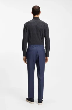 Bedrucktes Slim-Fit Hemd aus funktionalem Stretch-Jersey