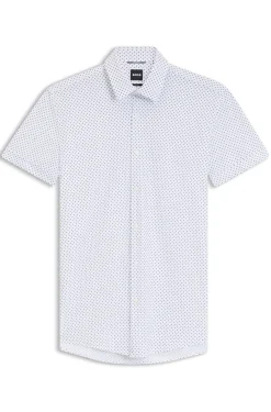 Bedrucktes Slim-Fit Hemd aus funktionalem Stretch-Jersey