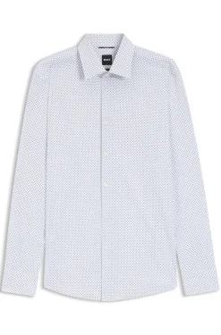 Bedrucktes Slim-Fit Hemd aus Performance-Stretch-Gewebe