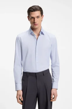Bedrucktes Slim-Fit Hemd aus Performance-Stretch-Gewebe