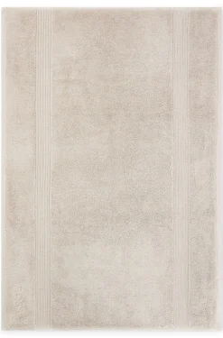 Beige Badematte aus ägäischer Baumwolle mit tonalem Logo