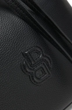 Beuteltasche aus genarbtem Kunstleder mit Double-B-Monogramm