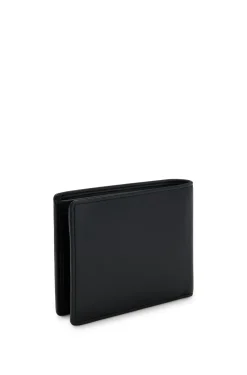 Bifold-Geldbörse aus fein genarbtem Leder mit Logo-Prägung