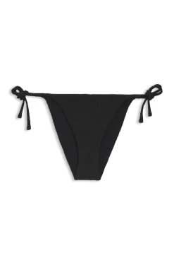 Bikinihose mit seitlicher Bindung und strukturiertem tropischem Muster