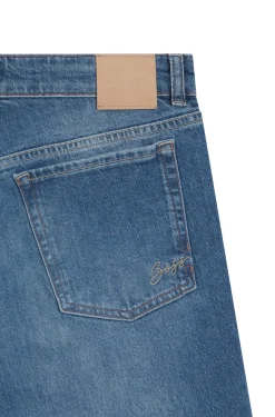 Blaue Bootcut-Jeans aus bequemem Stretch-Denim